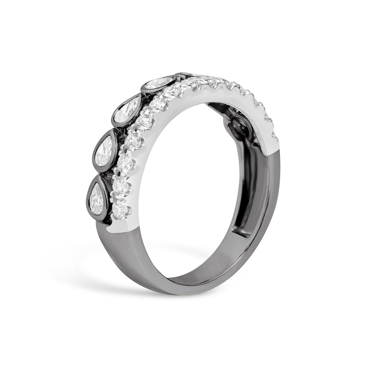 Diamond Pear & Round Duet Band