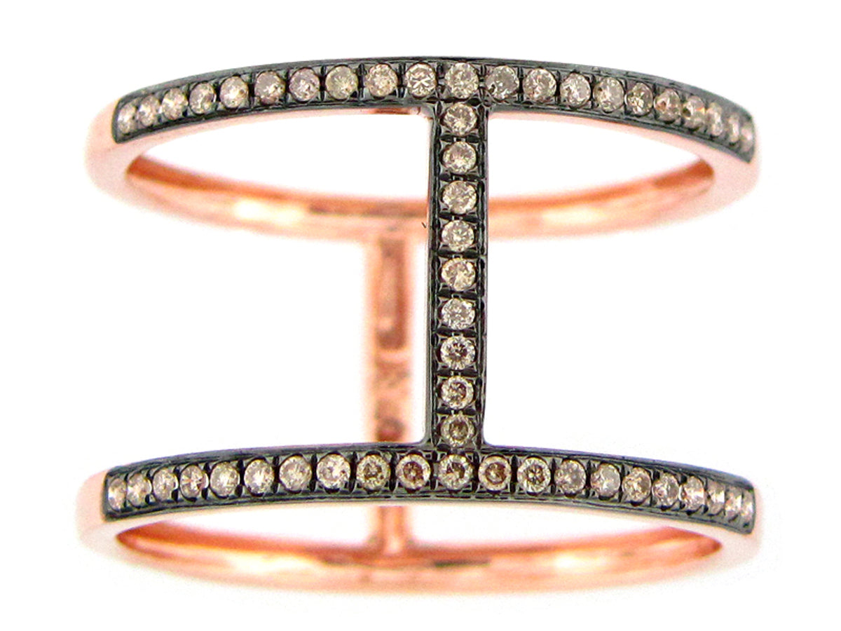 BROWN DIAMOND RING, 14KR (N)