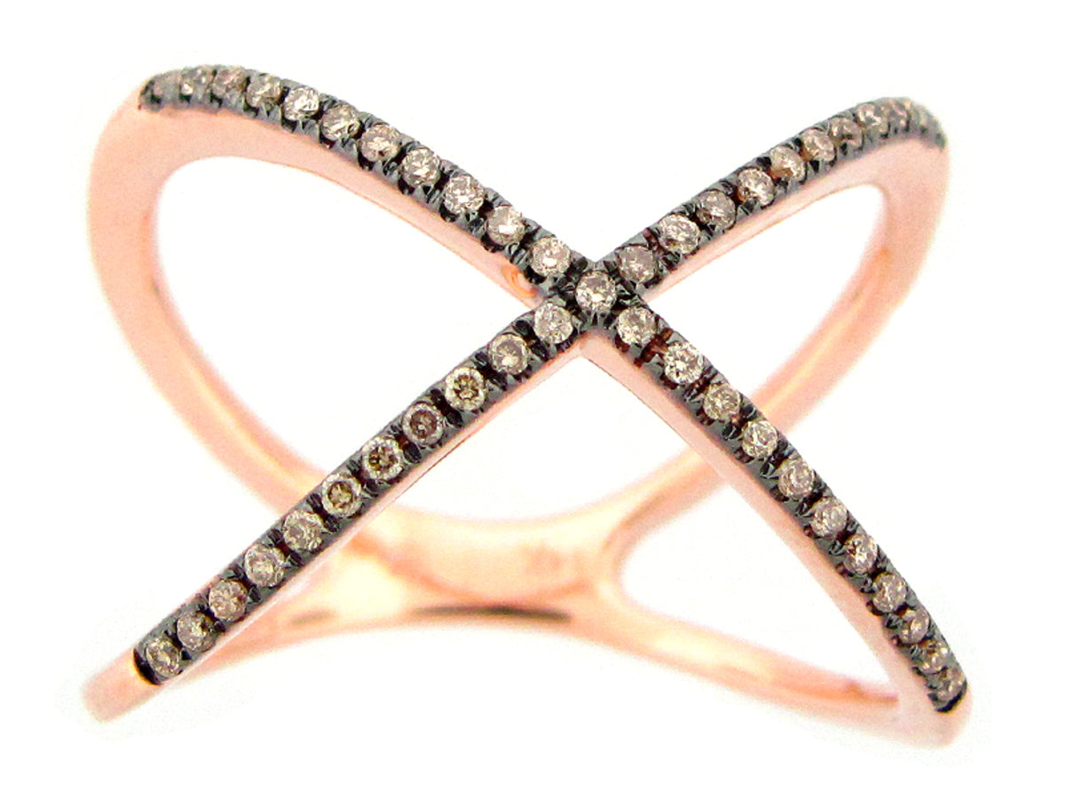BROWN DIAMOND X RING