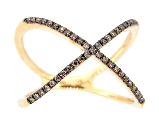 BROWN DIAMOND X RING