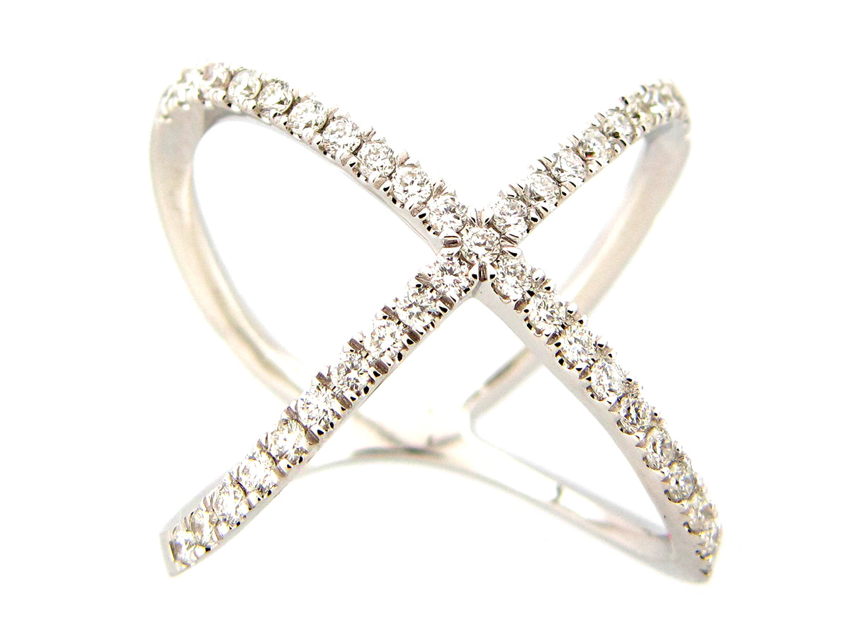 DIAMOND X RING, 14KW (N)