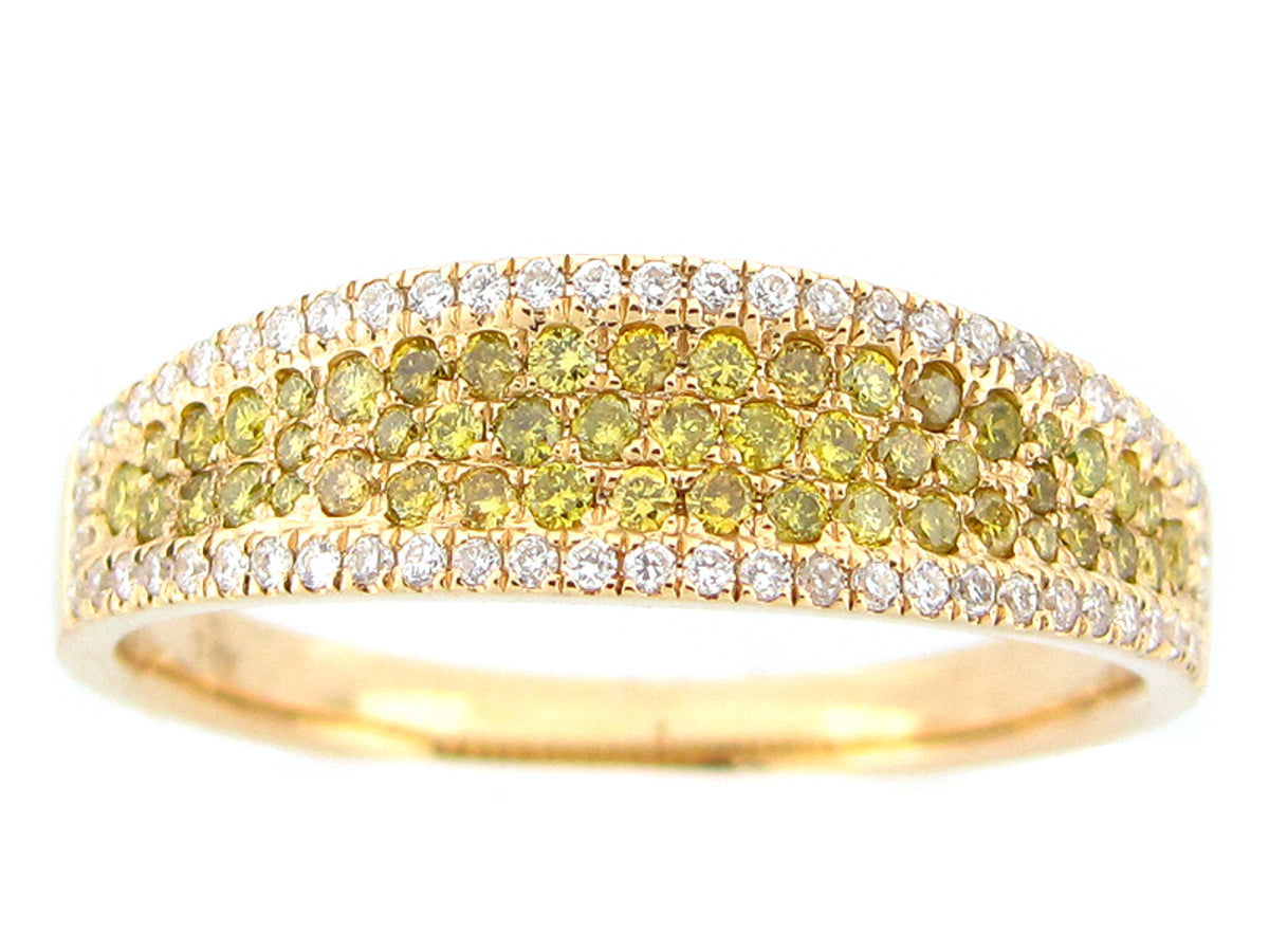 IRR YELLOW & WHITE DIAMOND RING, 14KY (R)