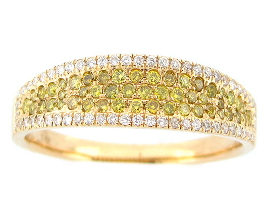 IRR YELLOW & WHITE DIAMOND RING, 14KY (R)