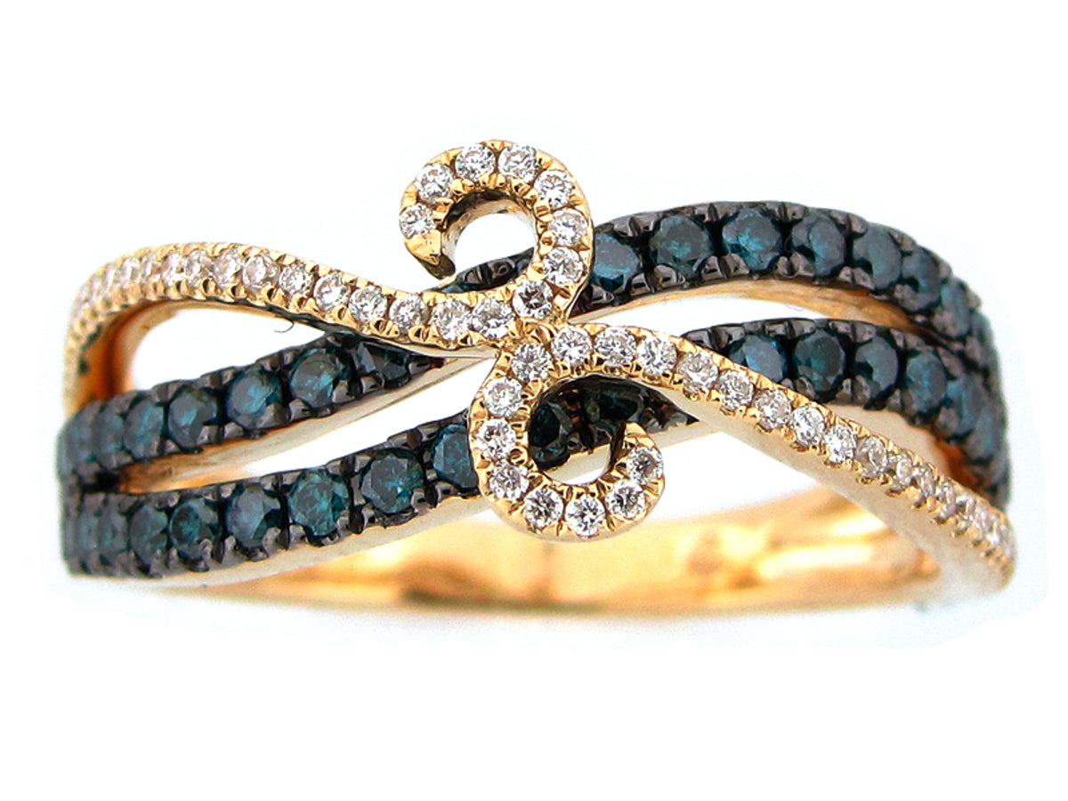 IRR BLUE & WHITE DIAMOND RING