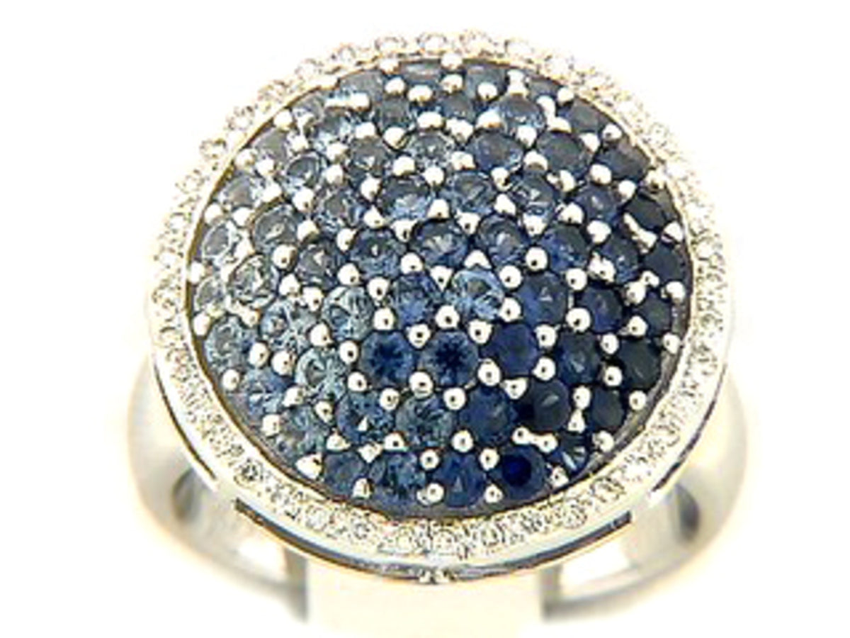 SAPPHIRE & DIAMOND RING,18KW (H), C=2.45