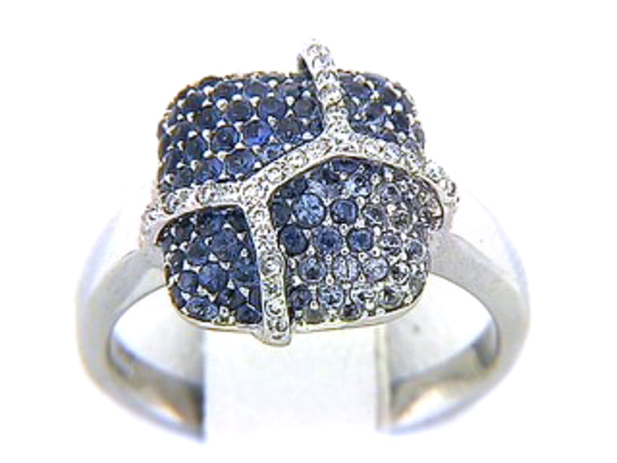 SAPPHIRE & DIAMOND RING, 18KW (H), C=1.60