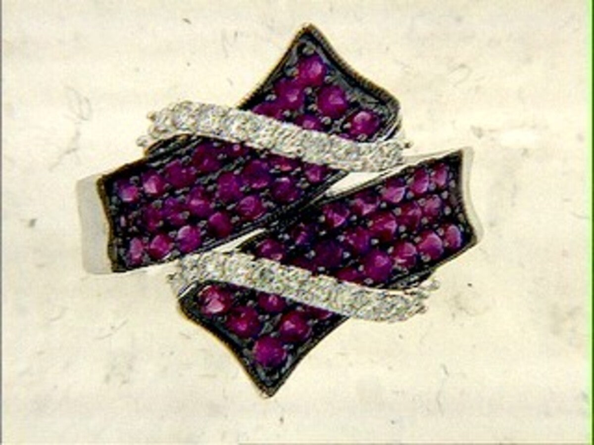 PINK SAPPHIRE & DIAMOND RING,18KW (H), C=1.28