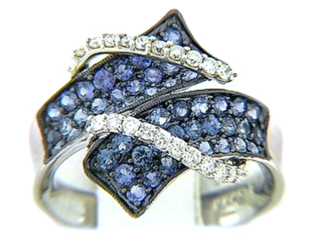 SAPPHIRE & DIAMOND RING,18KW (H), C=1.28