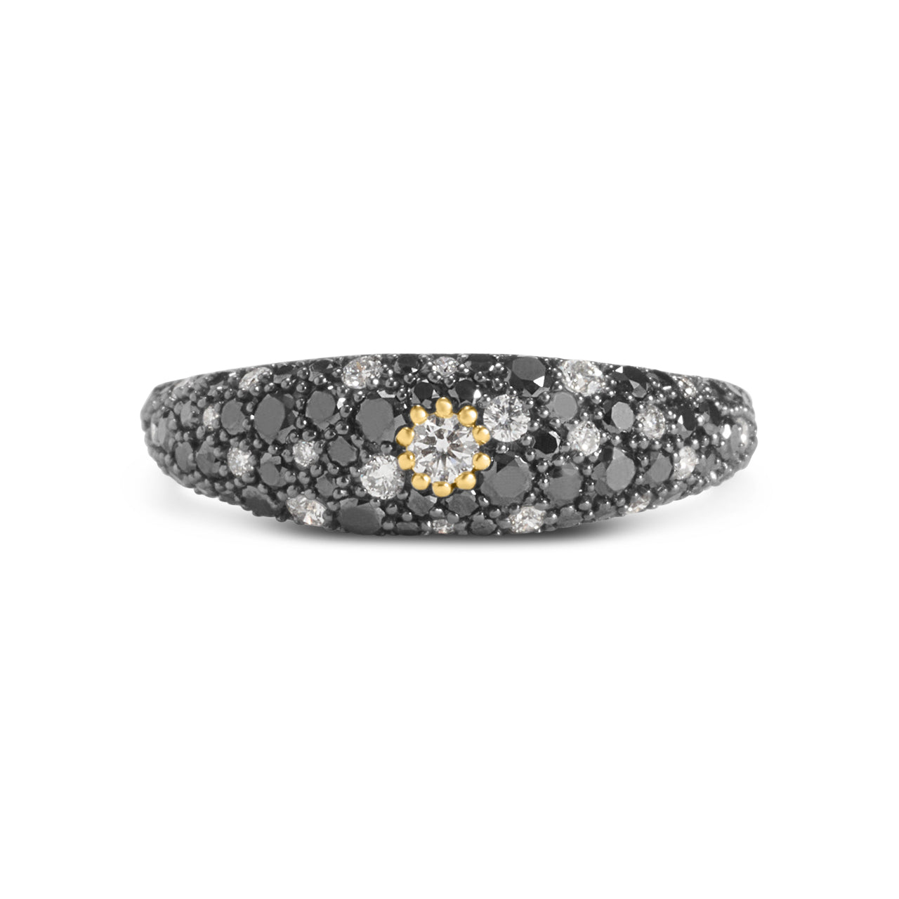 Black & White Diamond Dome Ring