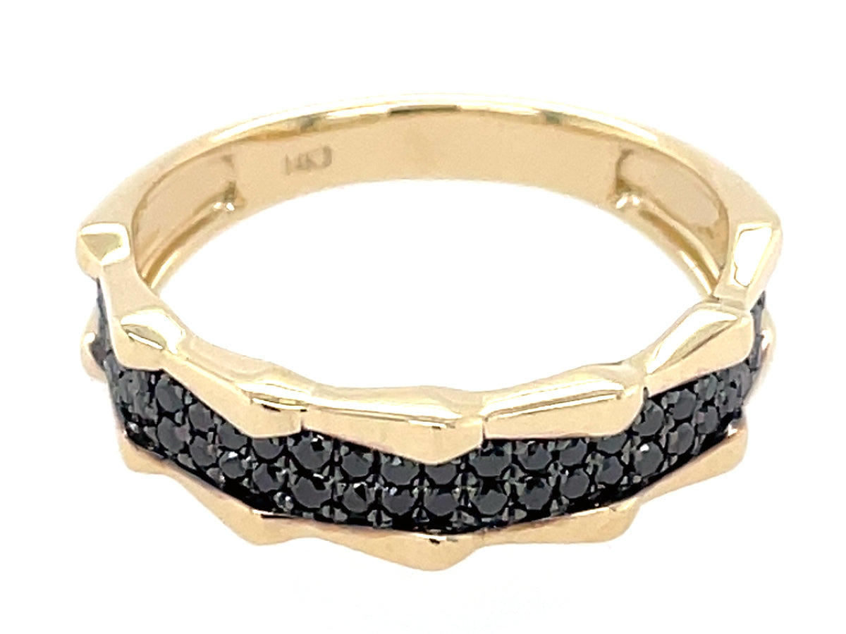 BLACK DIAMOND 2 ROW RIPPLE RING, 5.2MM