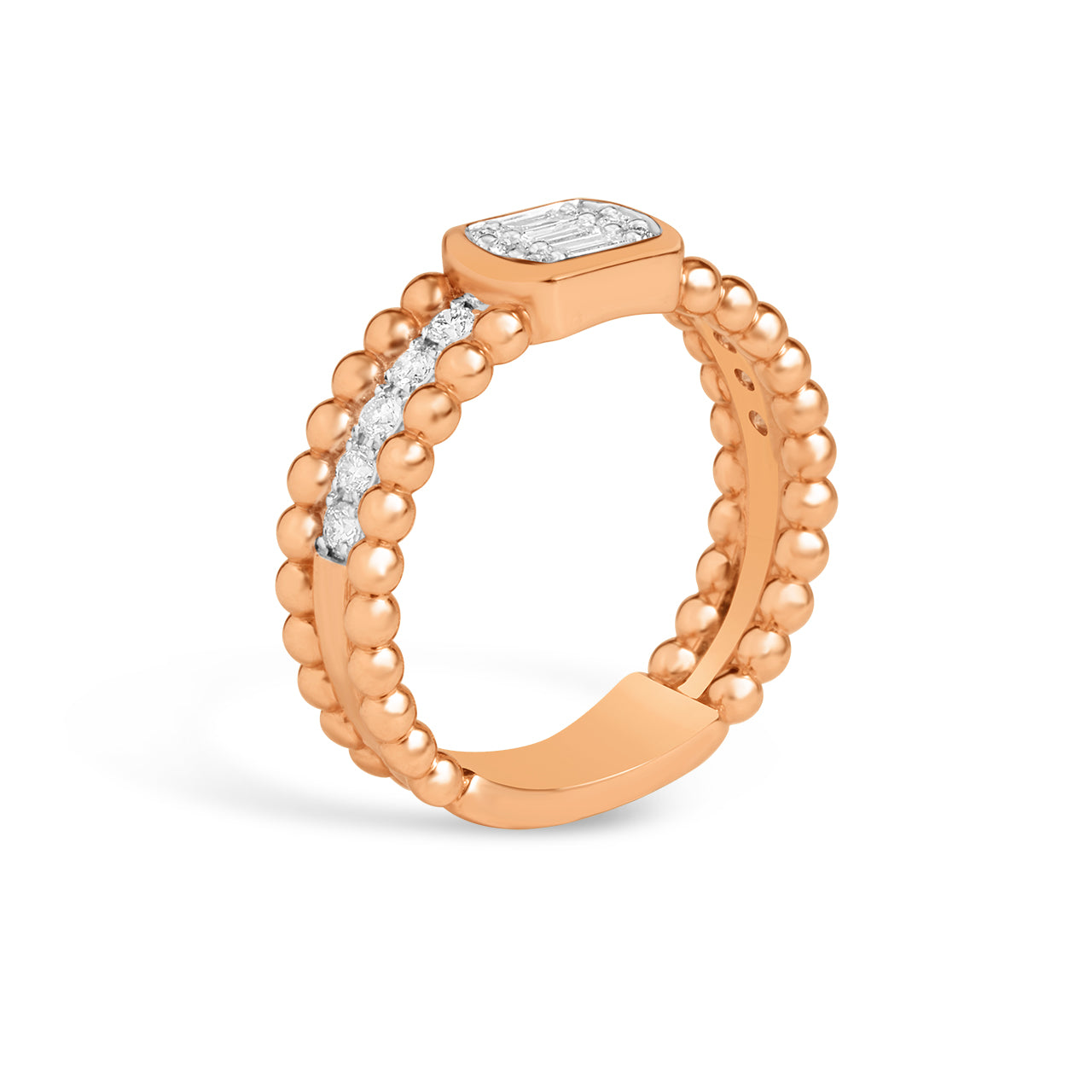 Diamond Beaded Cluster Ring