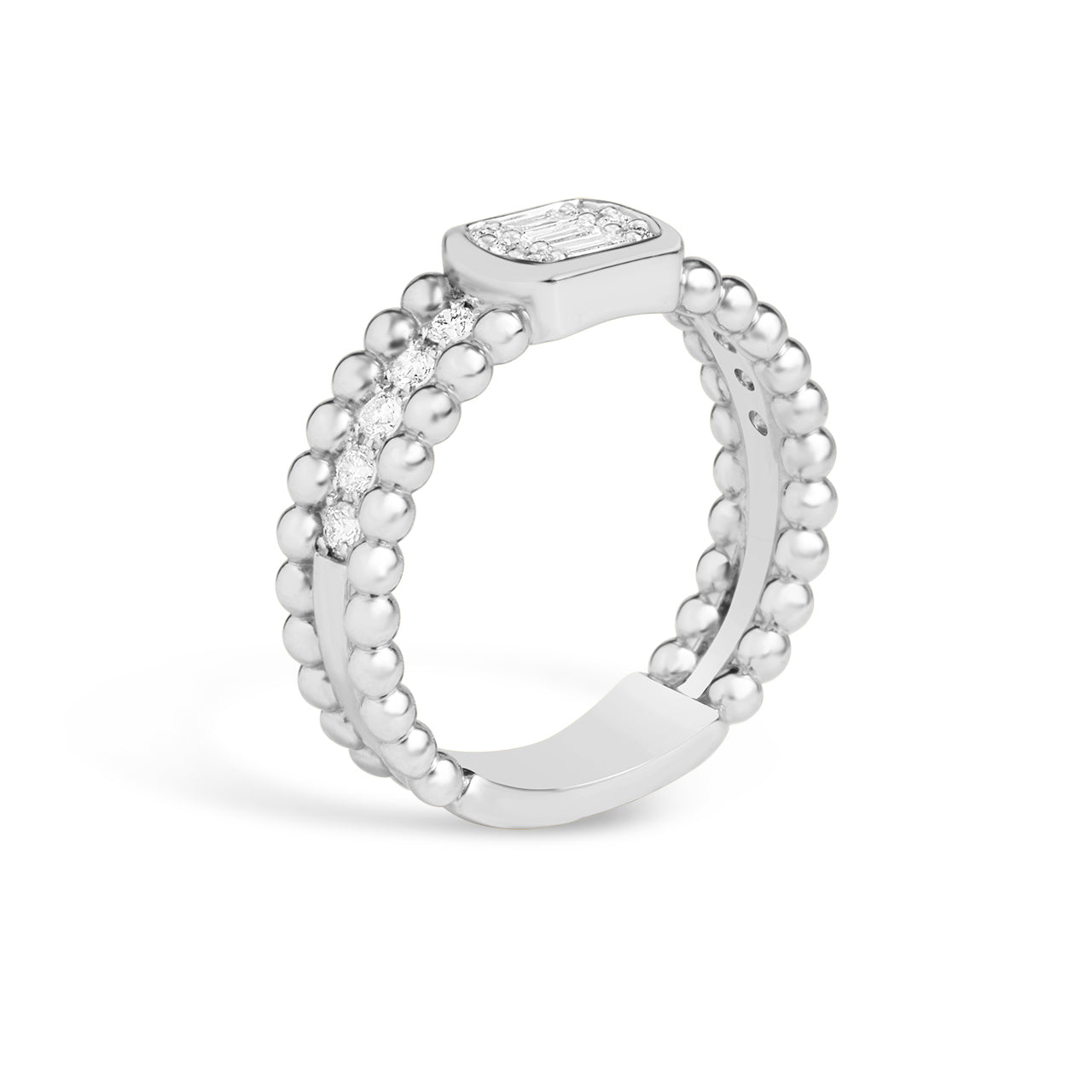 Diamond Beaded Cluster Ring