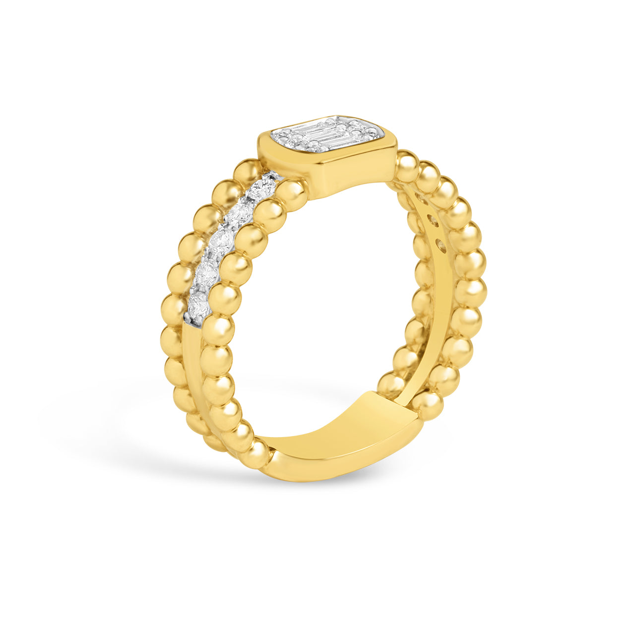 Diamond Beaded Cluster Ring