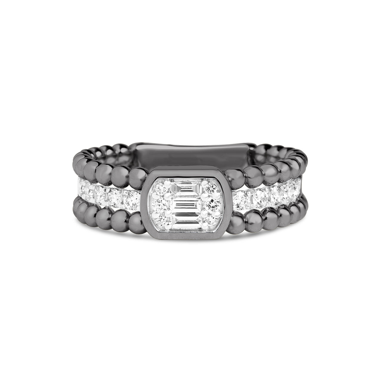 Diamond Beaded Cluster Ring