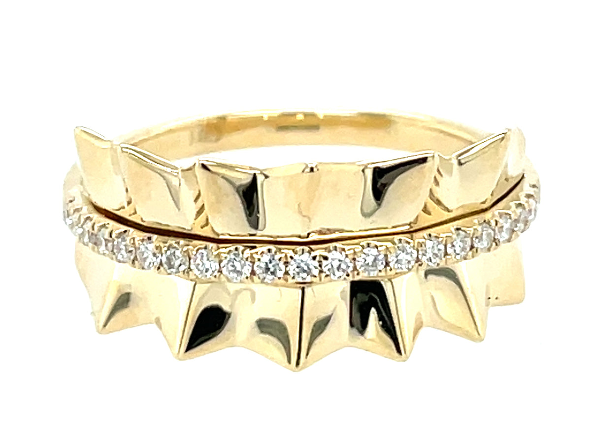 DIAMOND PLEATED RING, 8.6MM