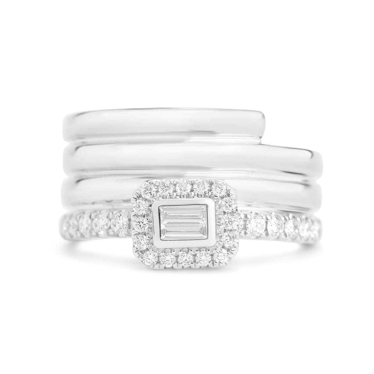 Diamond Baguette Groove Ring