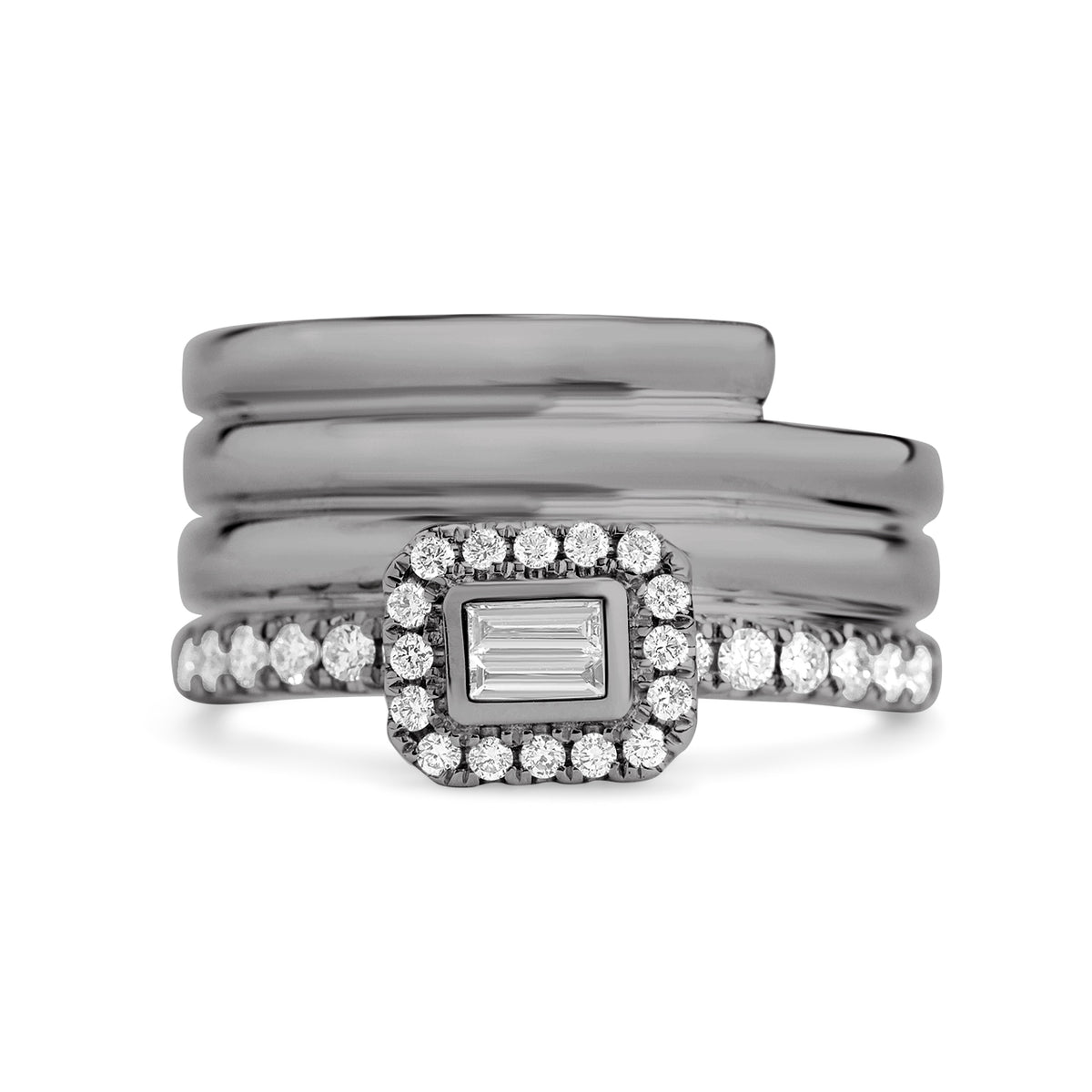 Diamond Baguette Groove Ring