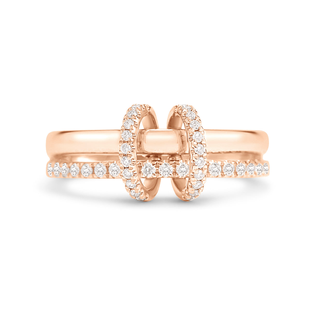 Diamond Duet Link Ring