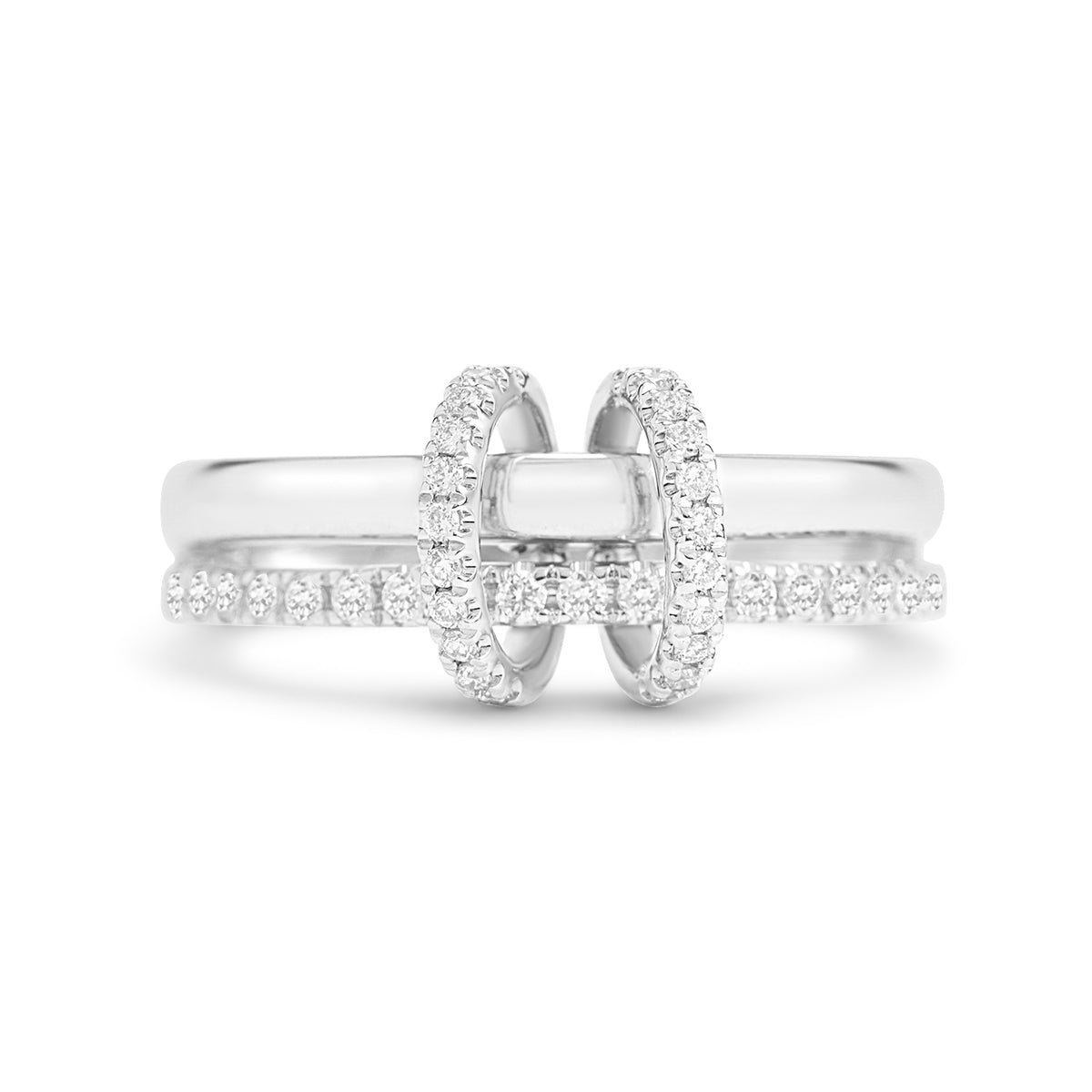 Diamond Duet Link Ring