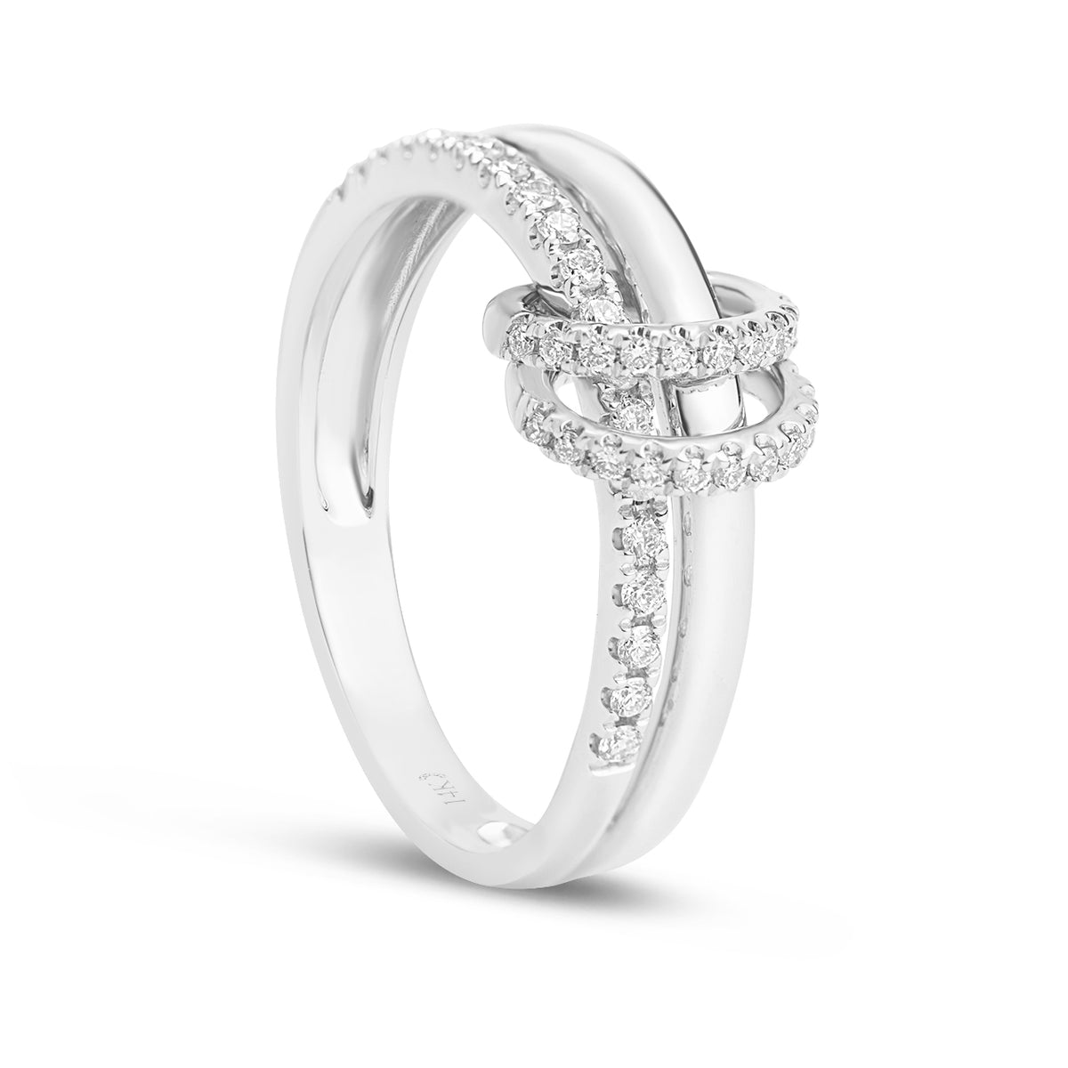 Diamond Duet Link Ring