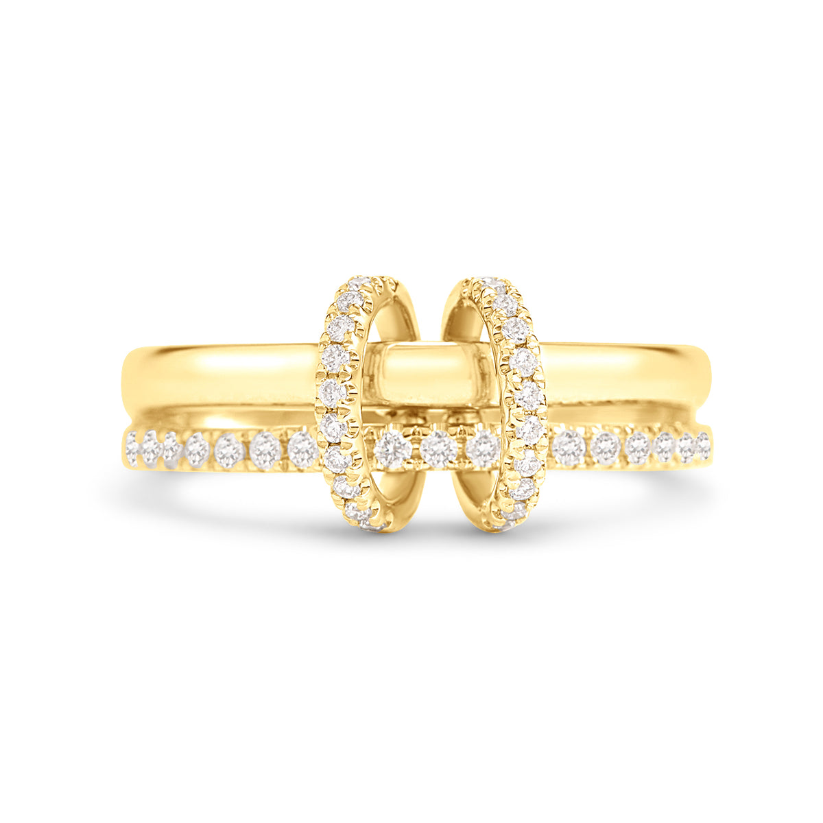 Diamond Duet Link Ring