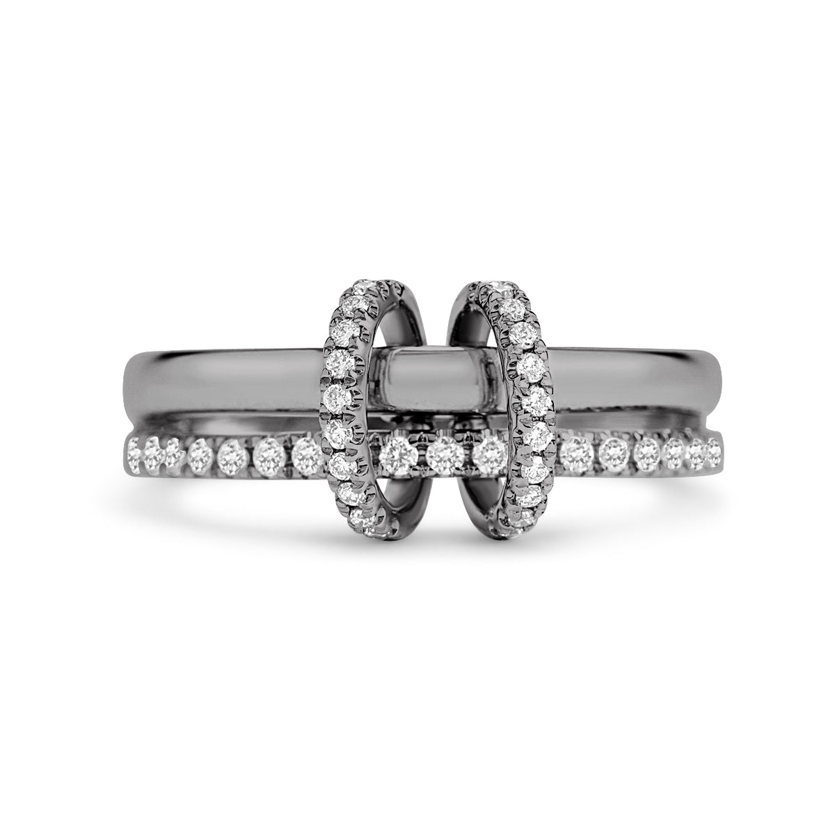 Diamond Duet Link Ring
