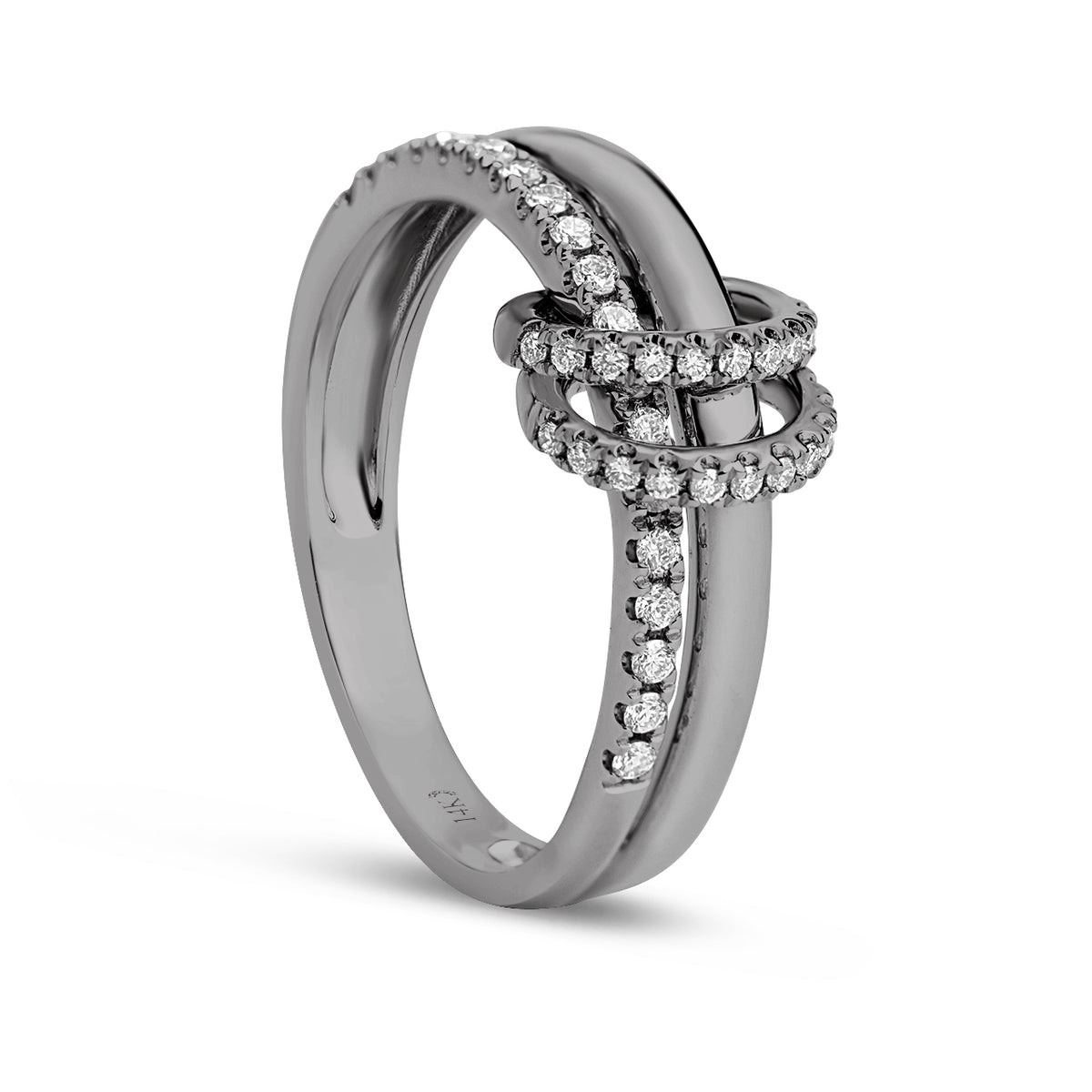 Diamond Duet Link Ring
