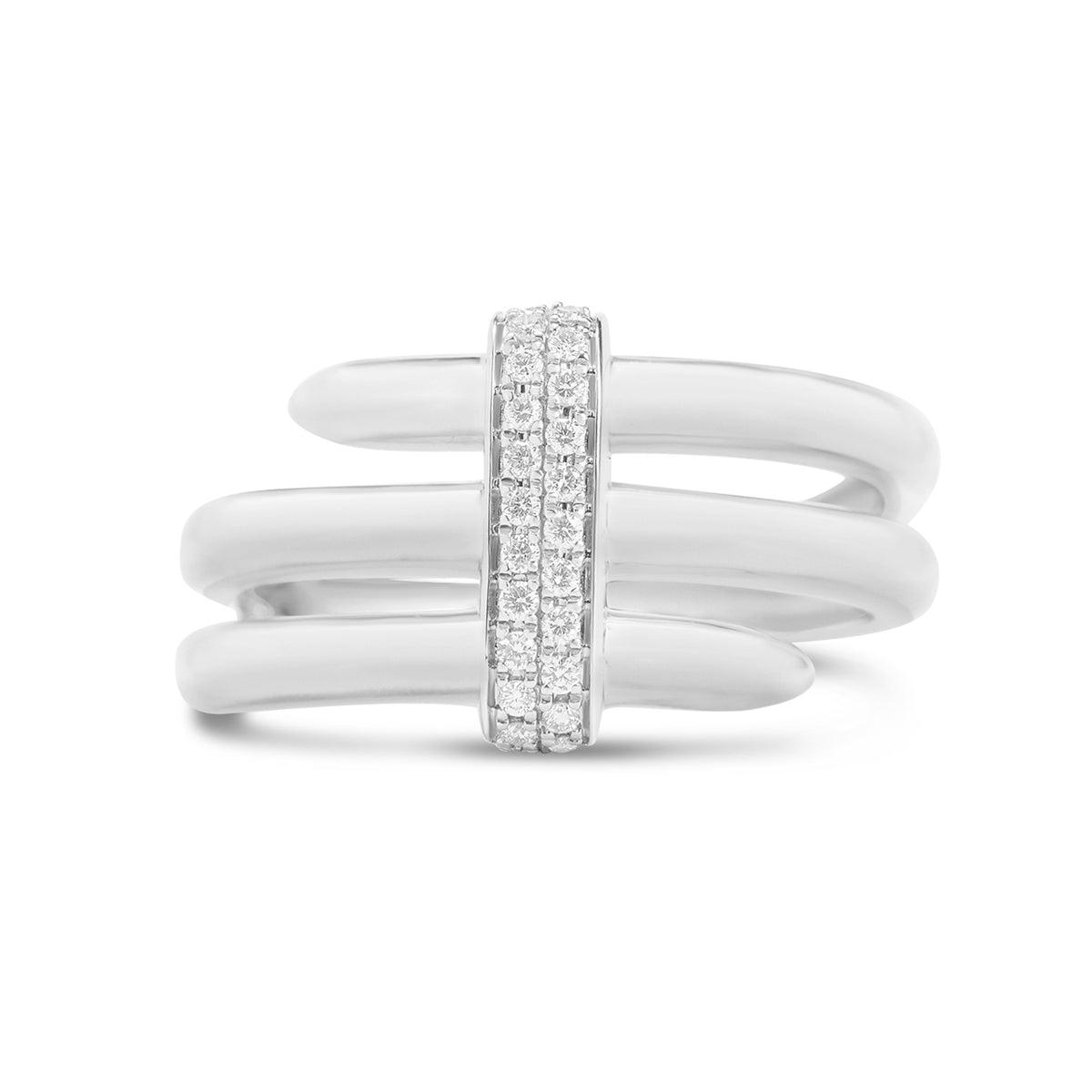 Diamond 3 Row Nail Ring