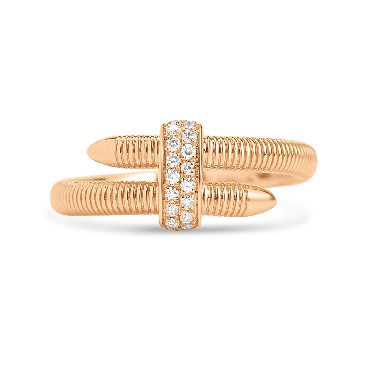 Diamond Ribbed Nail Ring