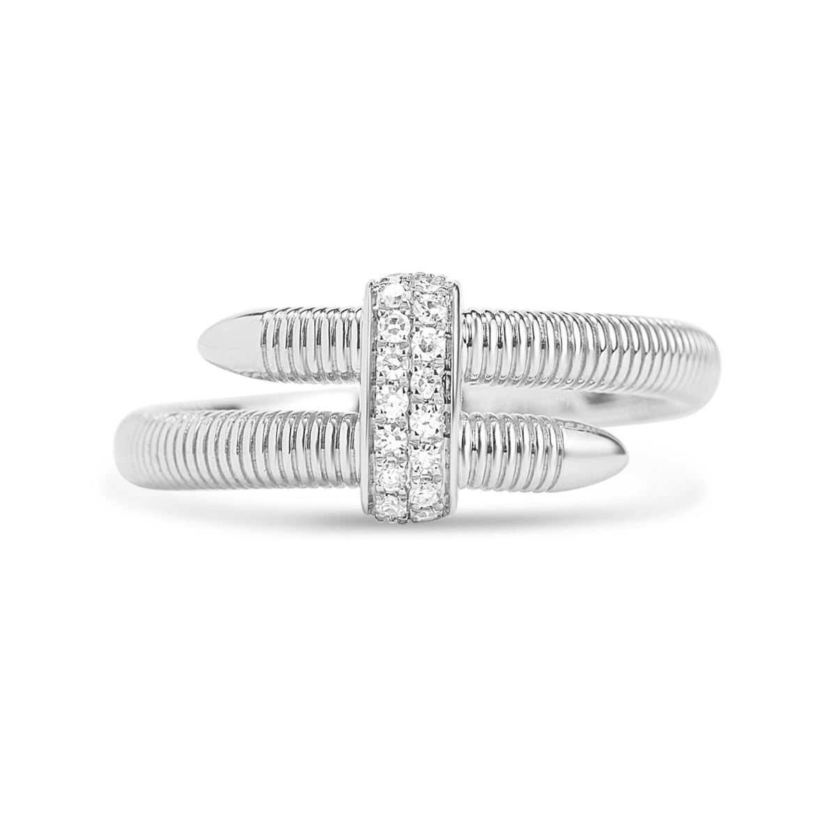 Diamond Ribbed Nail Ring