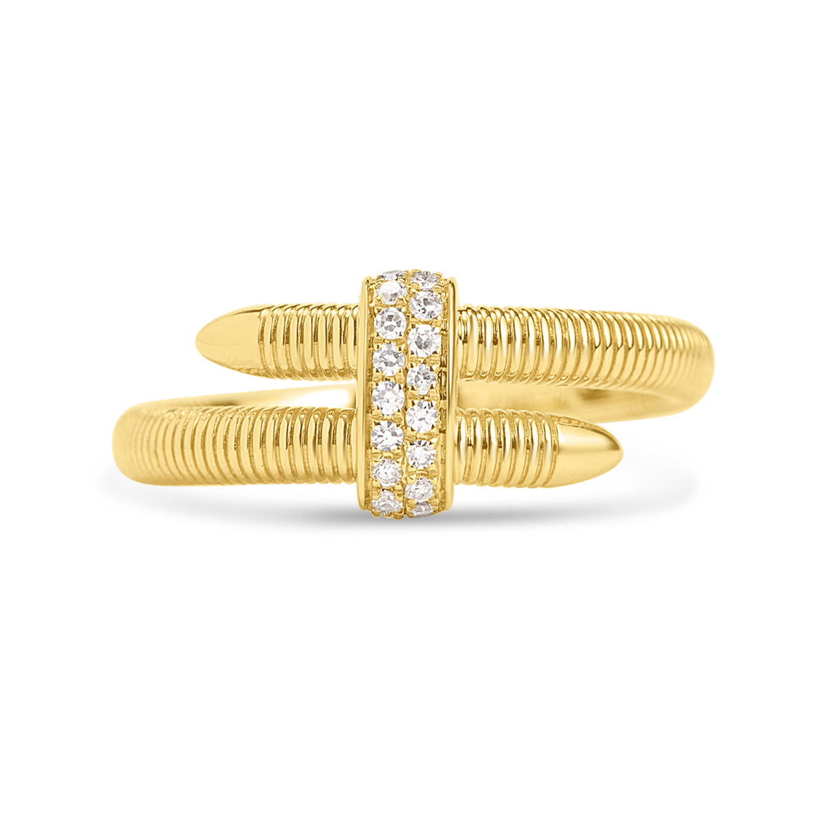 Diamond Ribbed Nail Ring