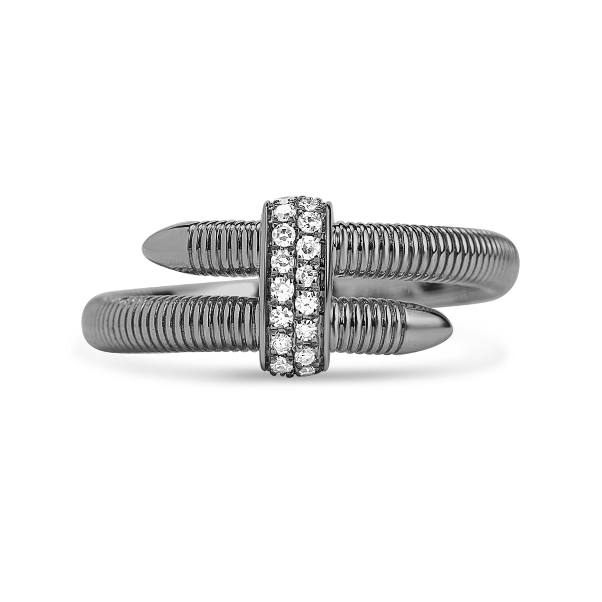 Diamond Ribbed Nail Ring