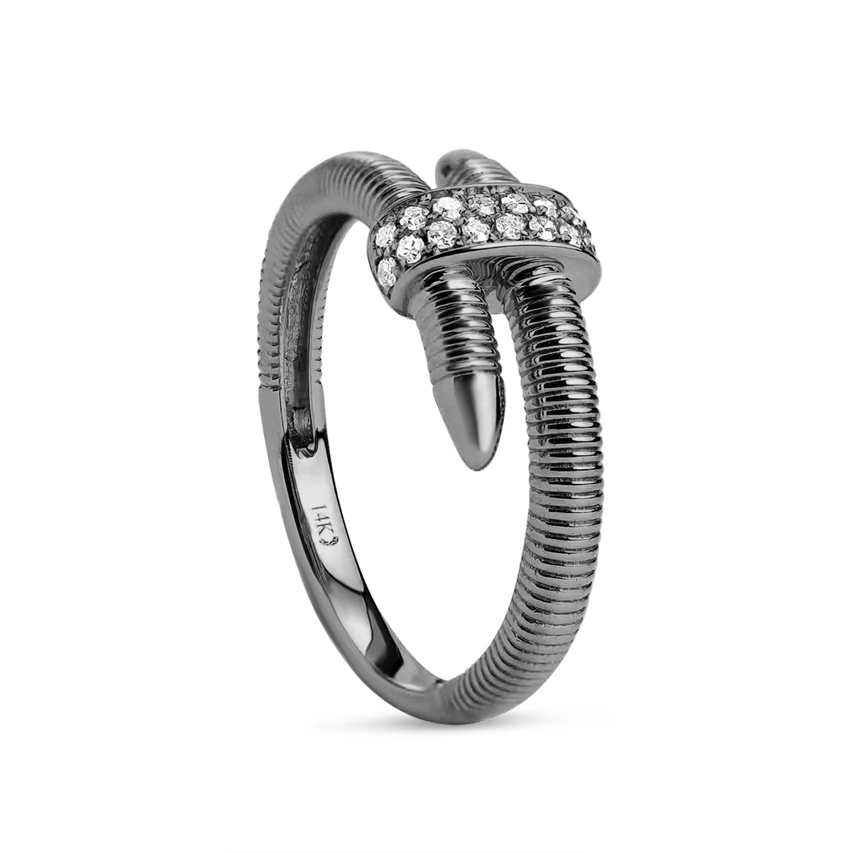 Diamond Ribbed Nail Ring