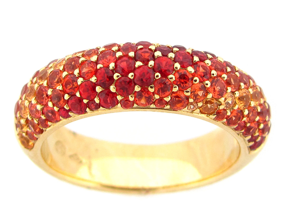 ORANGE SAPPHIRE RING, 18KY (H/U)
