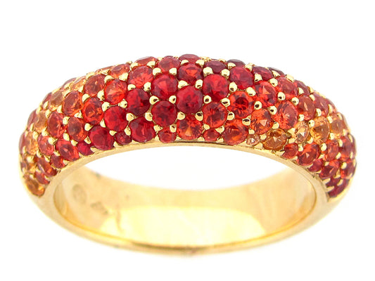 ORANGE SAPPHIRE RING, 18KY (H/U)