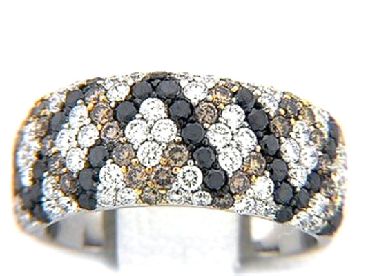 BLACK, BROWN & WHITE DIAMOND RING
