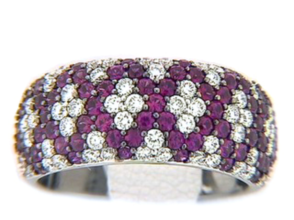 RUBY & DIAMOND RING, 18KW (H), C=1.63