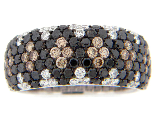 BLACK, BROWN & WHITE DIAMOND RING