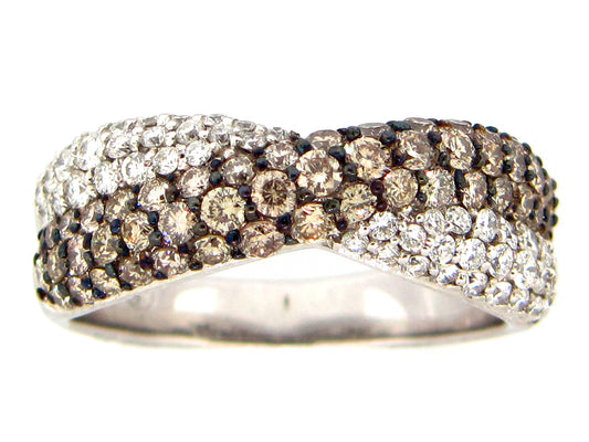 BROWN & WHITE DIAMOND RING