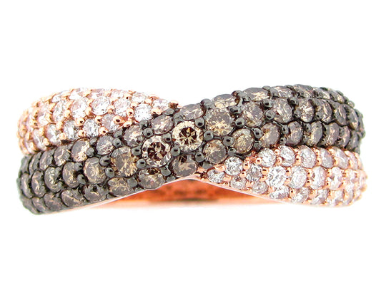 BROWN & WHITE DIAMOND RING