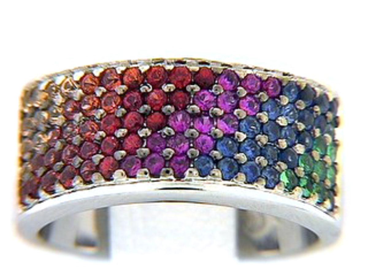 RAINBOW SAPPHIRE & TSAVORITE RING