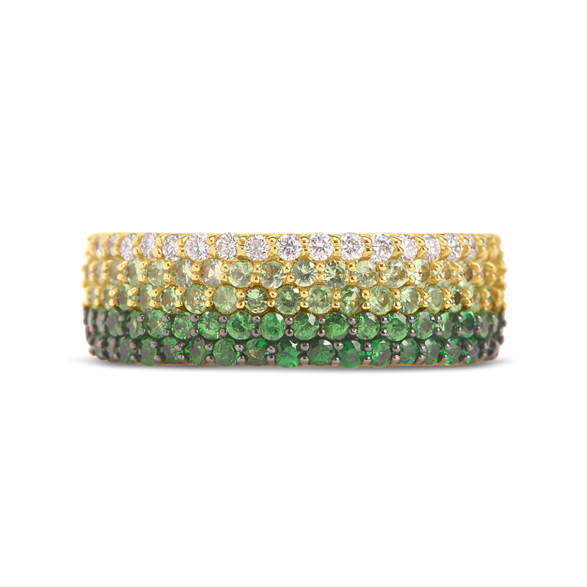 Tsavorite & Diamond Ombre Band