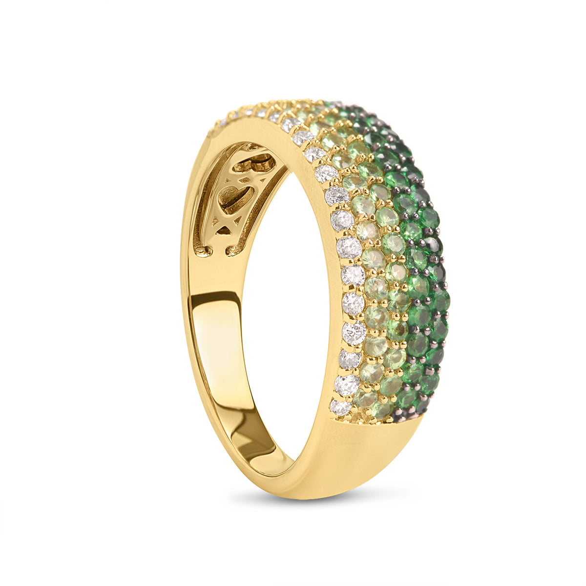 Tsavorite & Diamond Ombre Band