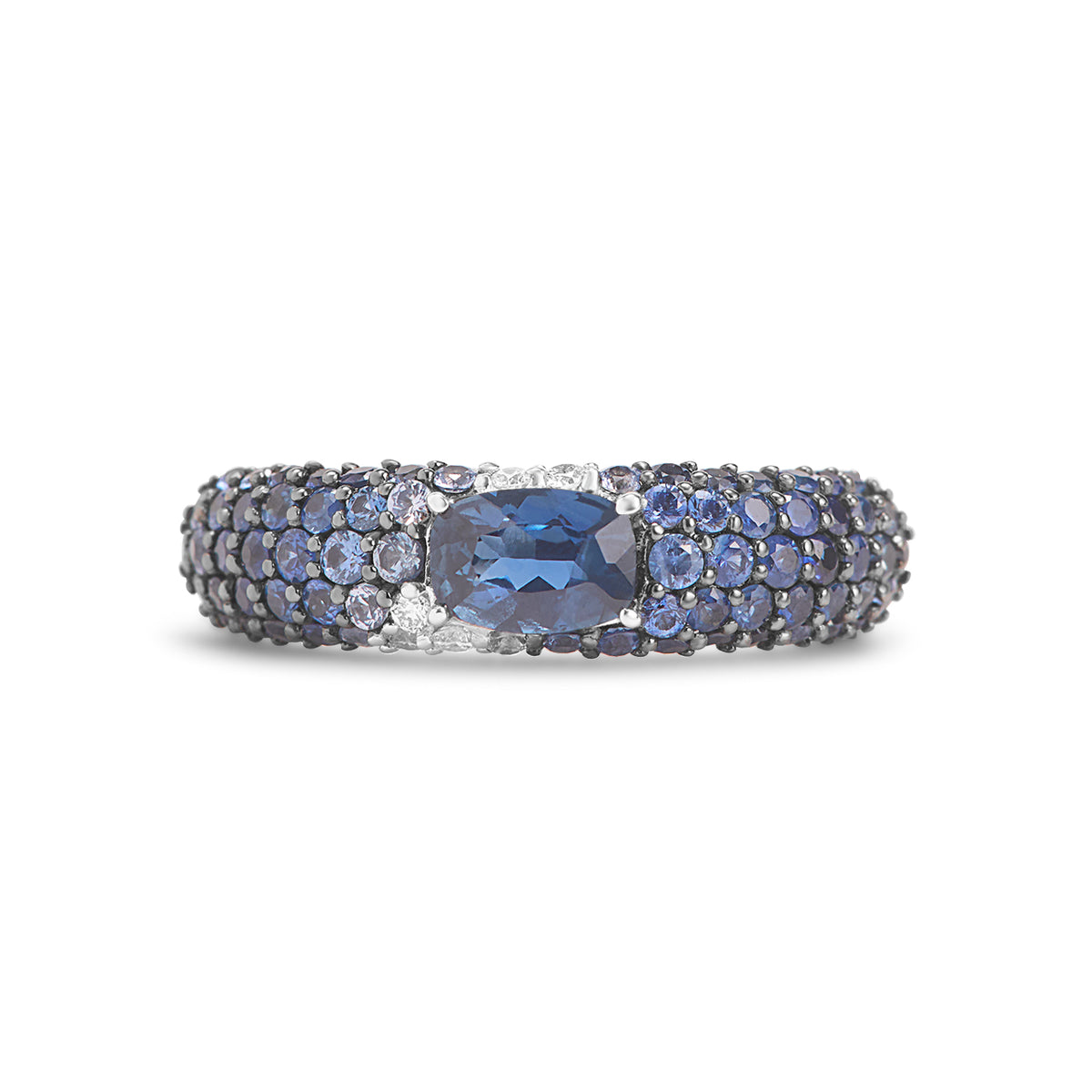 Sapphire & Diamond Cushion Ombre Ring