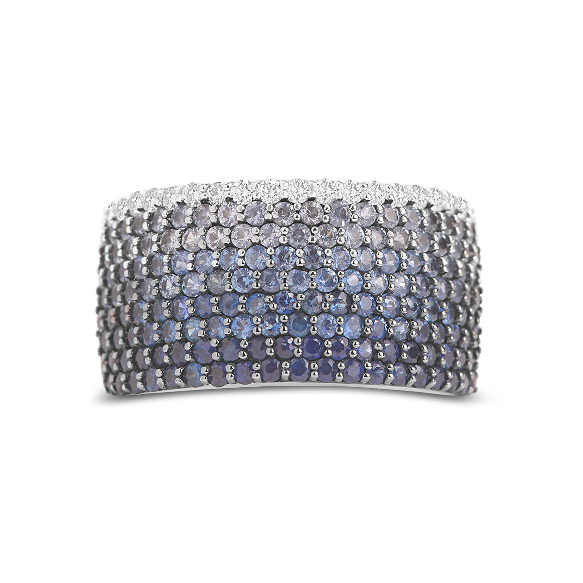 Sapphire & Diamond Ombre Wide Band