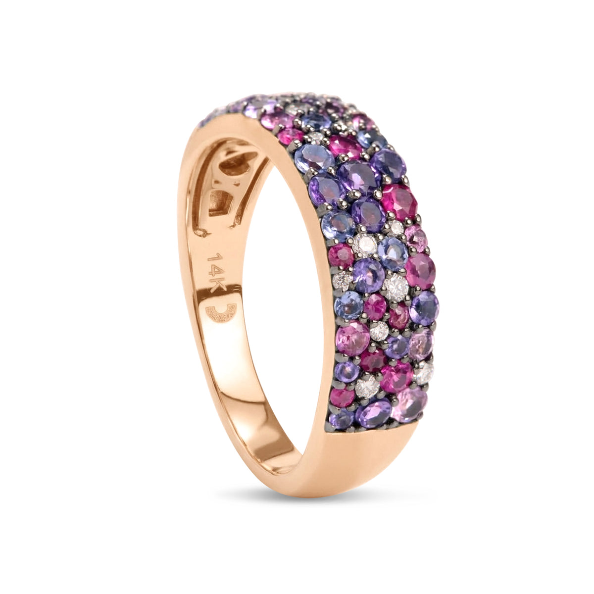 Pink Gemstone Mosaic Band