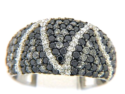 BLACK, GREY & WHITE DIAMOND RING