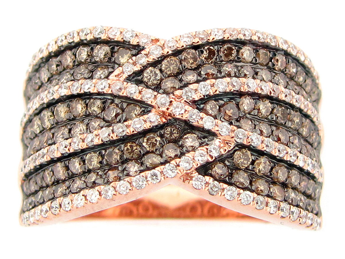 Brown White Diamond Ring, 14kr (N)