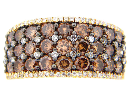 BROWN & WHITE DIAMOND RING