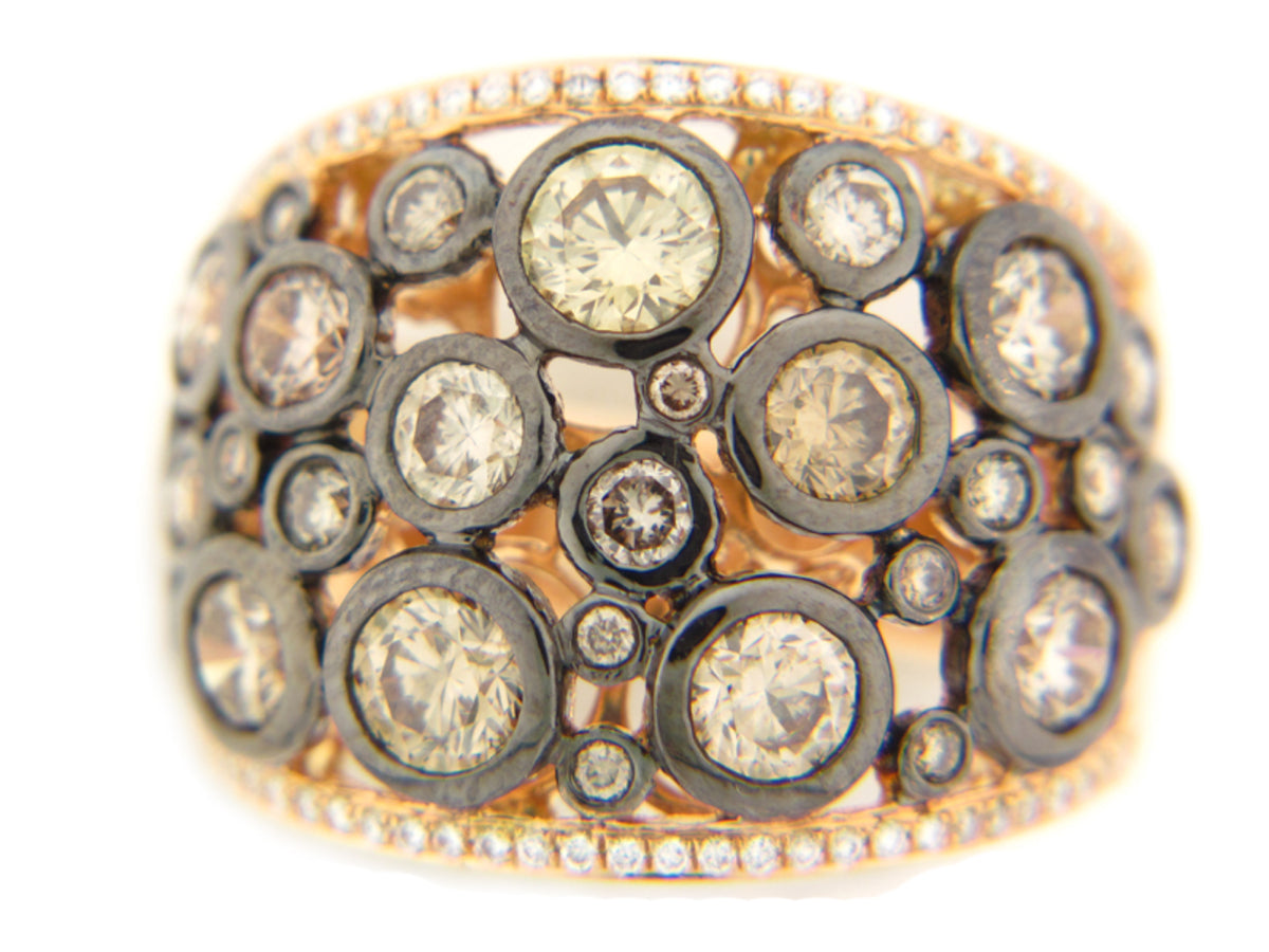 BROWN & WHITE DIAMOND RING
